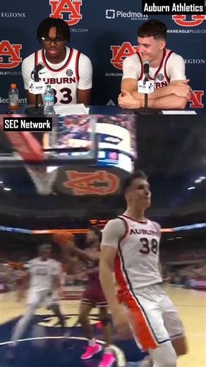 "I love this dude from the bottom of my heart... I was just super proud of him, especially when I got to see him come out of his shell and talk his Serbian S-H-I-_" - Sebastian Williams-Adams on Filip Jović's big dunk and 23-point night in Auburn's win over South Carolina #auburn #wareagle #collegebasketball | The Next Round