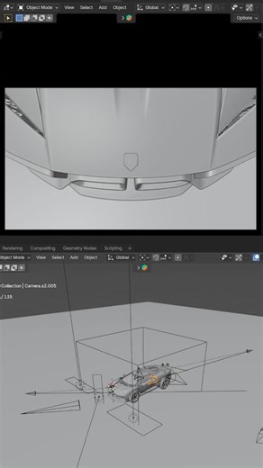 Andrea Altran on Instagram: "Behind the scenes in blender 3D of the official video teaser i made with @endor.studio for @giamaro.automobili. Workend and rendered all with Cycles."