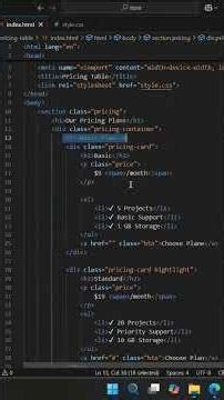 Build a Pricing Table with HTML & CSS - Part 1 | #shorts #htmlcss #webdesign #webdevelopment #webdev