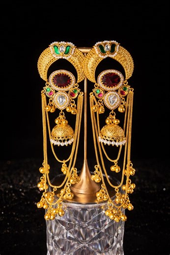 Kashmiri Gold-plated Ghungroo Chain Earrings – Traditional Indian Design With Delicate Sound - Etsy