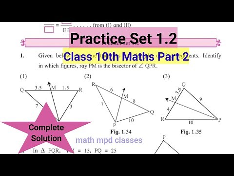 Practice Set 1.2 Class 10th Maths Part 2 Complete Solution | 10th maths practice set 1.2 Geometry