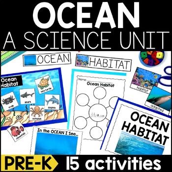 Oceans, Ocean Animals: Preschool, Pre K Habitat Unit: Crafts, Worksheets & More