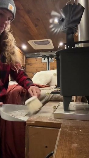 WOOD STOVE in a VAN #winter #offgrid #cozy