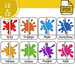 Montessori Colour Flash Cards, Hand-drawn Learning Game (PDF File) - Etsy Australia