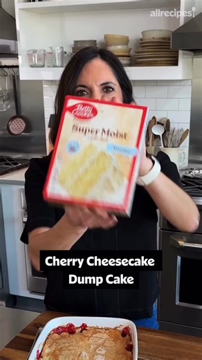 A 7-ingredient cake? That’s the cherry on top! 🍒🍰 Forget everything you know about baking, and just trust us on this one. This Cherry Cheesecake Dump Cake is one of the easiest desserts you’ll ever make! Click the link in bio or continue reading for the full recipe. ⬇️ Ingredients: 1 can cherry pie filling 8 ounces cream cheese, softened 1 large egg 1/2 cup white sugar 1 teaspoon vanilla extract 1 (15.25 ounce) box vanilla cake mix 10 tablespoons butter, melted Directions: Preheat the oven to