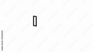 measure icon animation for length and width on white background. outline animation.