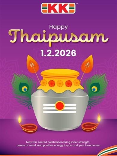 [𝐊𝐊 𝐆𝐫𝐞𝐞𝐭𝐢𝐧𝐠𝐬] Wishing you a Blessed Thaipusam ✨ May this sacred festival of devotion bring you strength, peace, and abundant divine blessings. On this beautiful day of faith and devotion, we extend our heartfelt wishes that your prayers be answered and your life be filled with love, harmony, and lasting happiness.💛 From all of us at KK SUPER MART!😊 #KKSuperMart #KK25 #Malaysia #Thaipusam #thaipusam2026