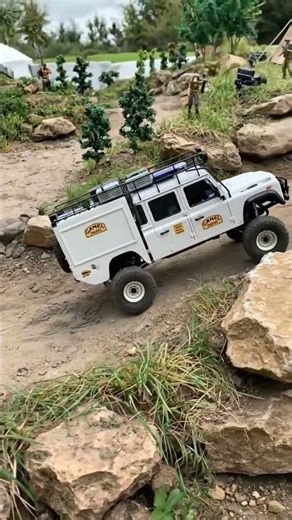 Ultra Realistic RC Land Rover Defender Rock Crawler in Action