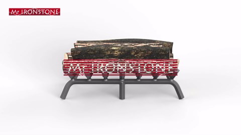 Mr IRONSTONE Fireplace Grate 21 inch Solid Steel Heavy Duty Fireplace Log Grates 3/4" Bar Grates Outdoor/Indoor Wrought Iron Burning Rack Holder