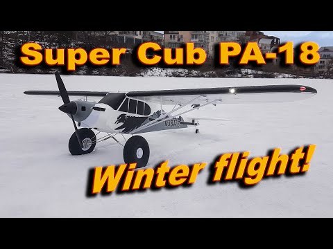 FMS Super Cub 1300mm Winter flight!