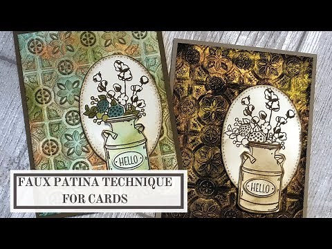 Faux Patina Technique For Cards