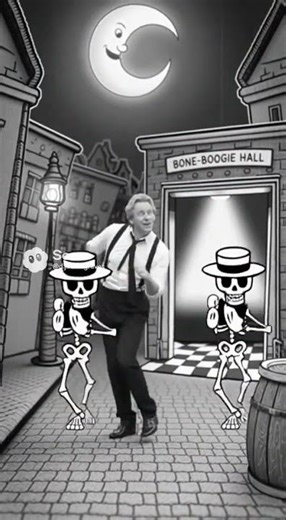 Jitterbugging #skeletons #cartoon #dance