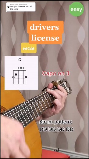 Easy Guitar Tutorial for 'Drivers License' by Olivia Rodrigo