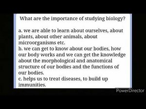 THE IMPORTANCE OF STUDYING BIOLOGY