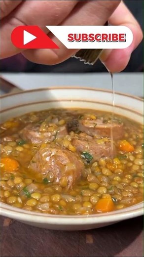 Hearty Sausage & Lentil Soup 🍲#shorts