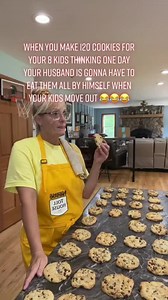 333K views · 10K reactions | My husband‘s gonna start having to work out here soon because he’s gonna be eating a lot of cookies. Even when my kids move out I’m still gonna do baking lots and lots of baking.  #relationshipgoals #myhusband #toofunny #cookiequeen #bakingfromscratch #familygoals #justthebells10 | Just the Bells 10 | Facebook