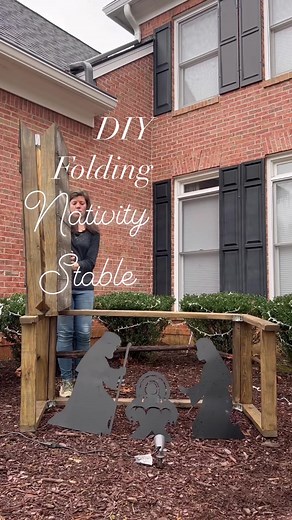 DIY Outdoor Christmas Nativity Decorations with Cedar Lumber