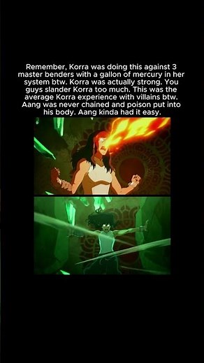 Vulnerable Korra could still fight. #avatarthelastairbender