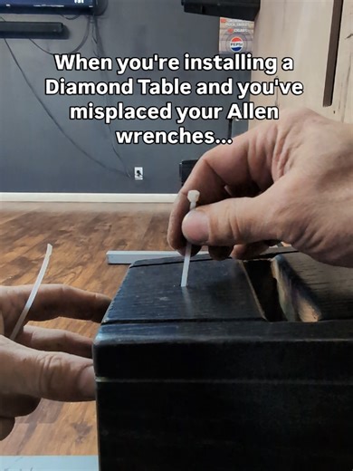 Sometimes the job doesn’t go exactly as planned- and that’s when you improvise. Whether it’s moving, recovering, or servicing a table, there are moments where the right tool isn’t right there… So you adapt. A small allen wrench or pin was all I needed to lock this Diamond leg leveler but I misplaced it so I had to get creative! Experience is knowing how to make it work without cutting corners. 🎱 👉 Need your pool table moved, recovered or serviced? DM me! Zach 208-398-3444 TableFitters.com Will