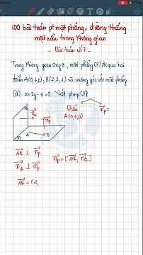 Toán 12| 100 bài toán pt mặt phẳng, đường thẳng, mặt cầu - bài số 7 #toanthpt #toan12