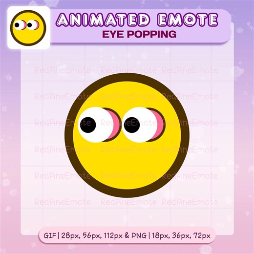 Animated Eyes Pop Emotes, Funny Reaction Stream Sticker (GIF & PNG), Shocked Nice Gaming Emotes - Etsy