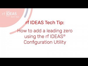 rf IDEAS Tech Tip: How to add a leading zero using the rf IDEAS® Configuration Utility