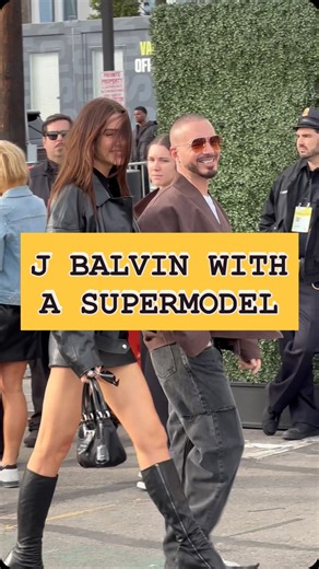 Bry Personal Co11ection on Instagram: "Grammy award winner J Balvin with his model/actress girlfriend Valentina Ferrera arriving at fanatics vip party during superbowl weekend in san francisco. . #fanatics #SuperBowl #vip #jbalvin"