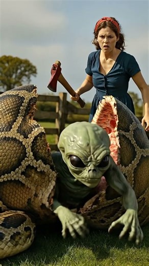 Shocking Rescue! Woman Saves Alien from Giant Python 🐍👽 | Unbelievable Real Life Drama 😱 #shorts