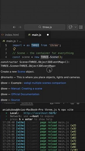 Learn how to set a scene in Three.js