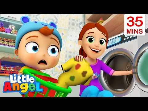 Clean Up Song | Dirty Stinky Laundry | + More Little Angel Kids Songs & Nursery Rhymes