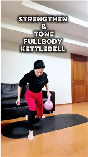 Full-body toning🔥 and strengthening💪 with ONE kettlebell.#kettlebellworkout #fullbodyworkout