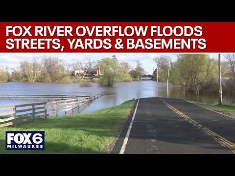 Fox River overflows in Burlington, flooding streets and basements | FOX6 News Milwaukee