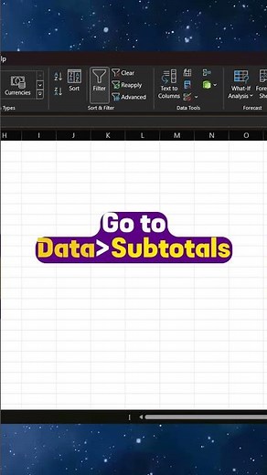 How to Use the SubTotal Option in Excel's Data Tab | Excel Quick Tips #excel #exceltips#exceltricks