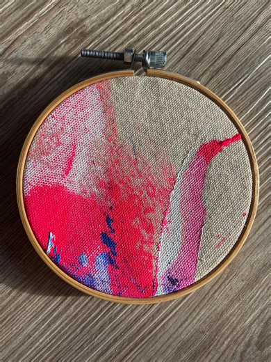 Micro Art, Mini Kunstwerk, Leinwand, Stickrahmen, Abstrakte Kunst, Geschenkidee, 11cm, Affirmation, Handmade Art, , Acryl Auf Leinwand - Etsy