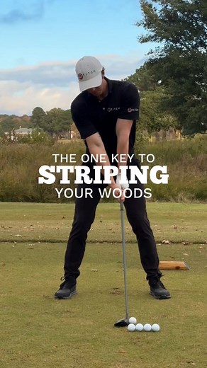 This is how to hit your woods and hybrids. I see so many players treat long irons and woods like a driver by trying to swing up on it and lift it into the air. These clubs look visually intimidating because there isn’t a ton of loft on them but trying to pick them up is going to do more harm than good. Use this visual as a way to compress them and make better contact. . #golf #golfer #golftips #3wood #golfshots | Bryce Cope