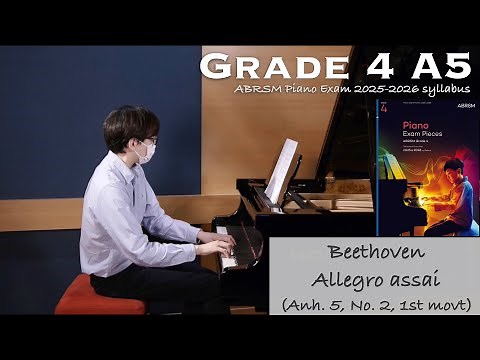 Grade 4 A5 | Beethoven - Allegro assai (Anh. 5, No. 2) | ABRSM Piano Exam 2025-2026 | Stephen Fung 🎹