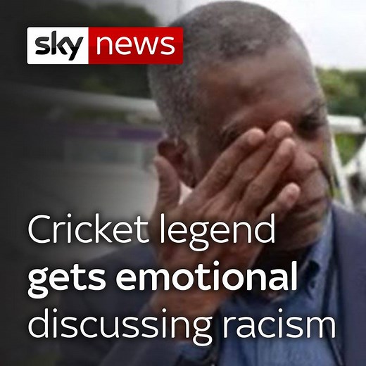 Former West Indies cricketer, Michael Holding breaks down on live television as he recalls the prejudice his parents had to go through. Read more about this story here: https://trib.al/hZUESfW | Sky News