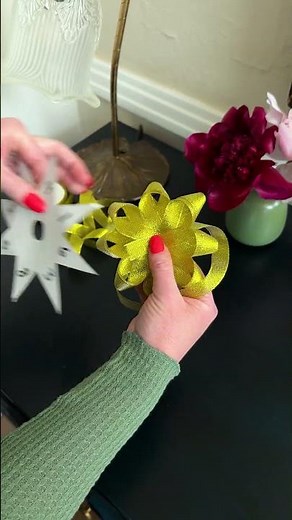 Elegant Bow tutorial with 8-pointed paper star! #ribbon #crafts #gifting #handmade