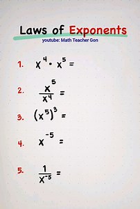 340K views · 13K reactions | Requested Topic: Laws of Exponents  Visit our youtube channel:  https://youtube.com/@MathTeacherGon #math #basicmath #CSEreviewer #TeacherGon | Ako si Teacher Gon | Facebook