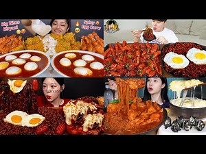 Indian & Korean Mukbang Compilation | Eating Sounds ASMR