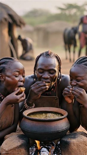 Himba Tribal Feast | Traditional Goat Stew Mukbang & African ASMR Food