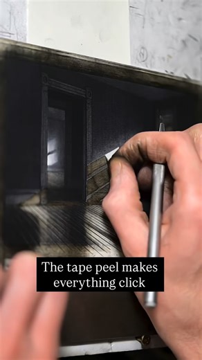 Taylor Mazer is an award-winning illustrator and pen-and-ink artist known for his precise linework and architectural sensibility. In these works, he draws directly onto surfaces using taped areas, then peels the tape away to reveal clean, graphic compositions designed to interact with sunlight as it hits walls, floors, and windows. The result is both simple and striking — a process where patience, planning, and light itself complete the artwork. Artist: @tlmazer #art #drawing #ink #artist | Art 