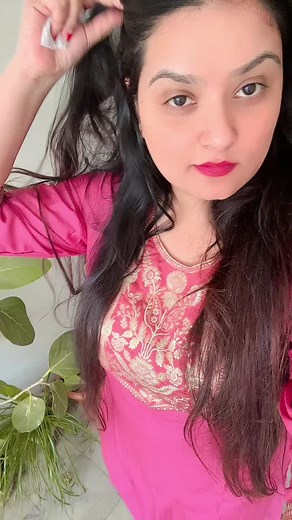 Brushing Long Dark Hair: Indoor Beauty Routine