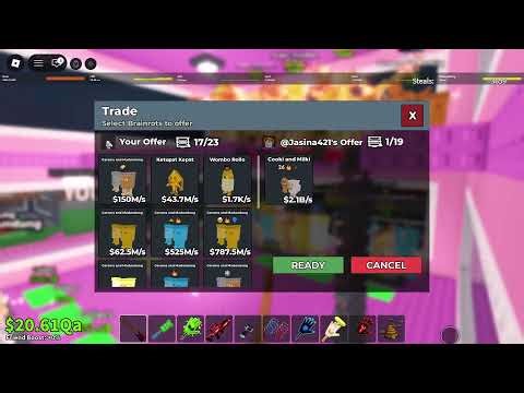 Steal A Brainrot Trading User : ImperiorGamingYT LF ROBUX