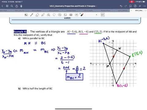 Analytic Geometry-Proofs: Midsegment of a triangle is half the length of its base