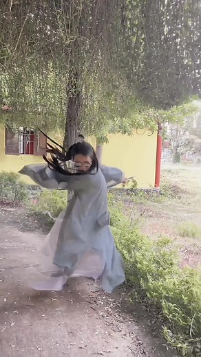Enchanting Outdoor Dance of a Young Woman