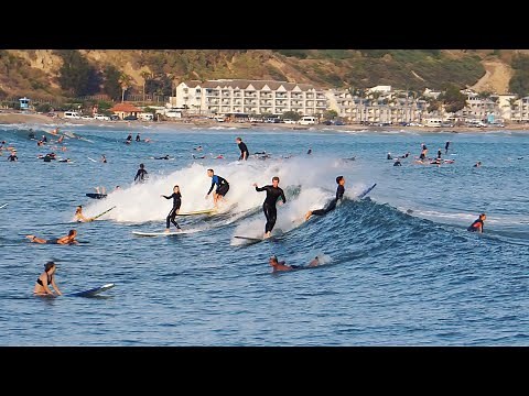 The Most Crowded Day Ever? Surfing Doheny State Beach! RAW CLIPS - 8/19/21