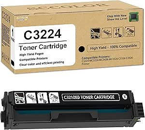 C3224 MC3224 Black Toner Cartridge Set (2,500 Pages Black,Extra High Yield-1 Packs) C3210K0 Toner CartridgeCompatible for Lexmark C3224 MC3224 MC3426 MC3326 C3326 C3426 Printer