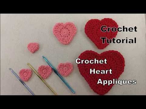 Crochet Heart Appliques - Tiny Heart Crochet Tutorial