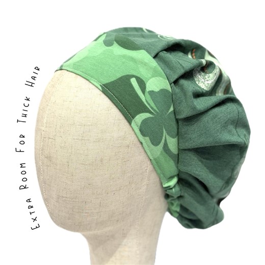 Luck of the Irish Bouffant Scrub Cap, Upcycled T-shirt Soft & Stretchy Surgical Hat - Etsy